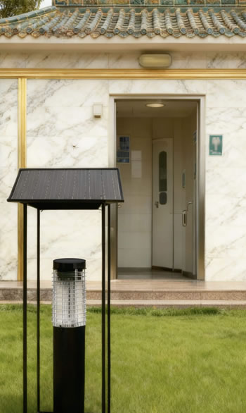 村公所旁特色廁所外太陽能滅蚊燈